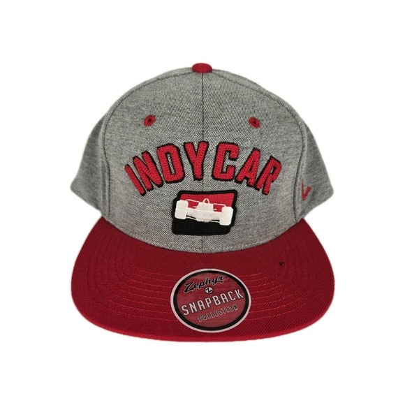 Zephyr Other - Zephyr Indy Car Cap Hat Gray Red Snapback Flat Bill‎ Indycar Embroidered New